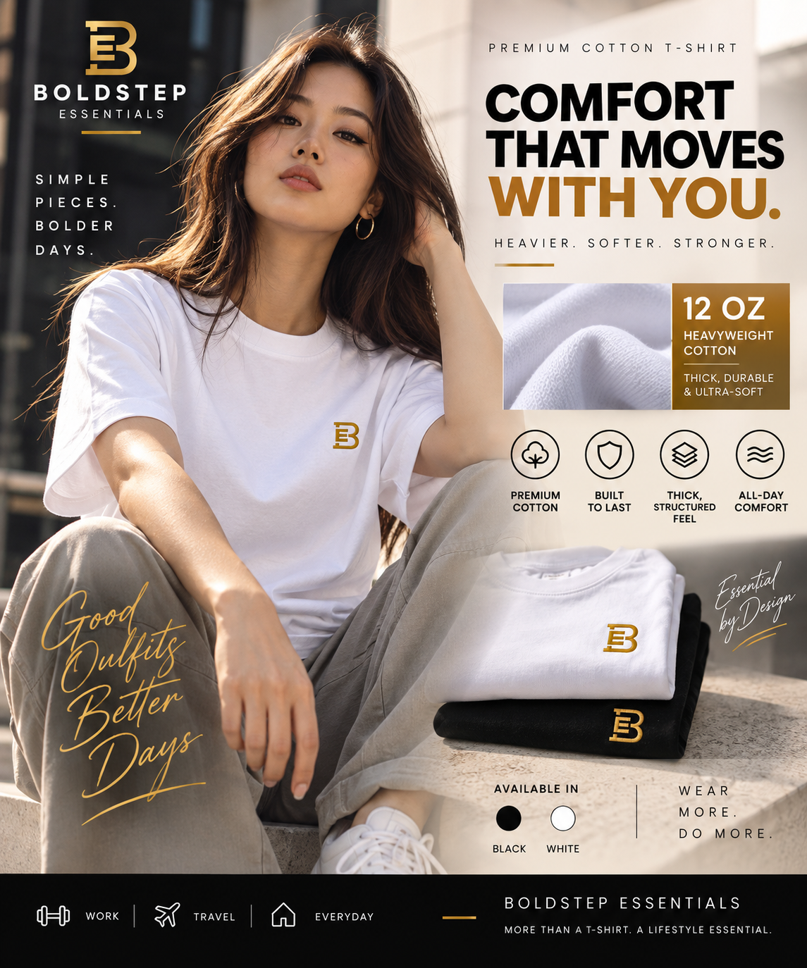 BOLDSTEP ESSENTIALS 12 OZ HEAVYWEIGHT PREMIUM TEE - Image 10