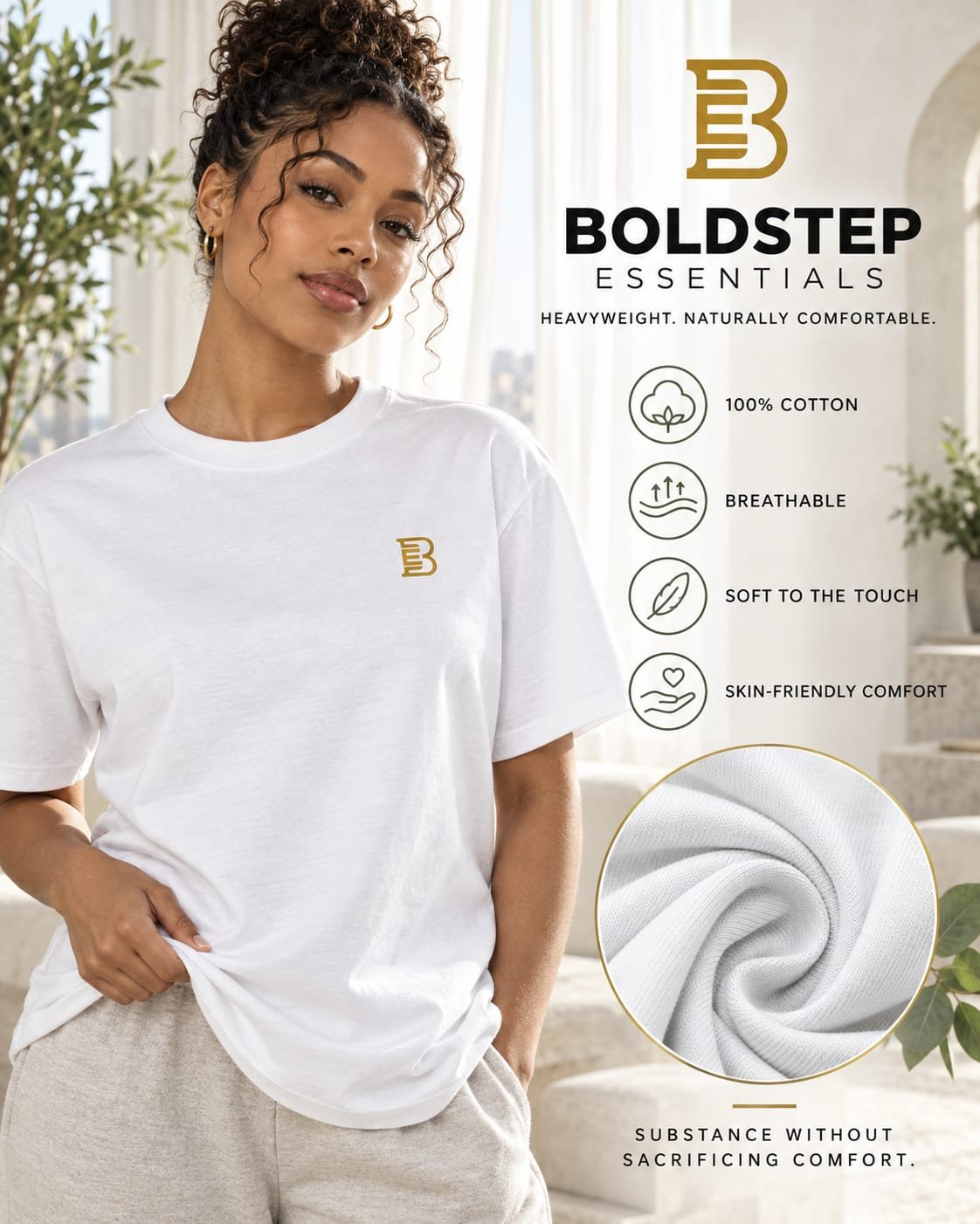BOLDSTEP ESSENTIALS 12 OZ HEAVYWEIGHT PREMIUM TEE - Image 4
