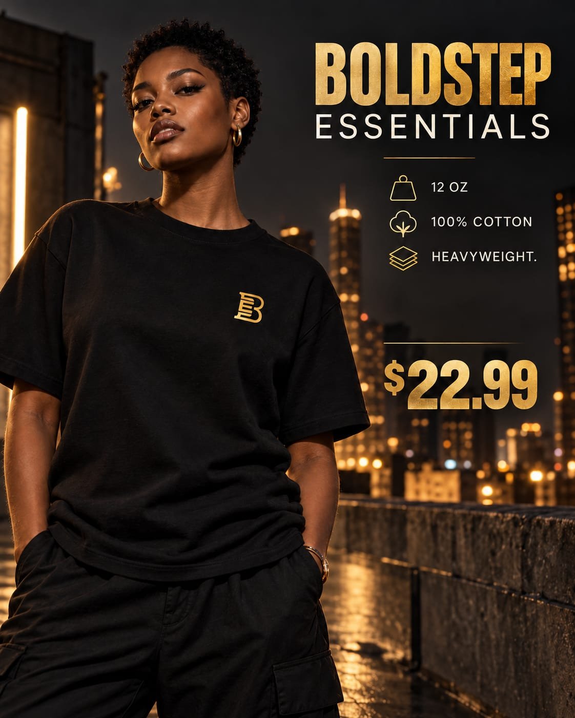 BOLDSTEP ESSENTIALS 12 OZ HEAVYWEIGHT PREMIUM TEE - Image 9
