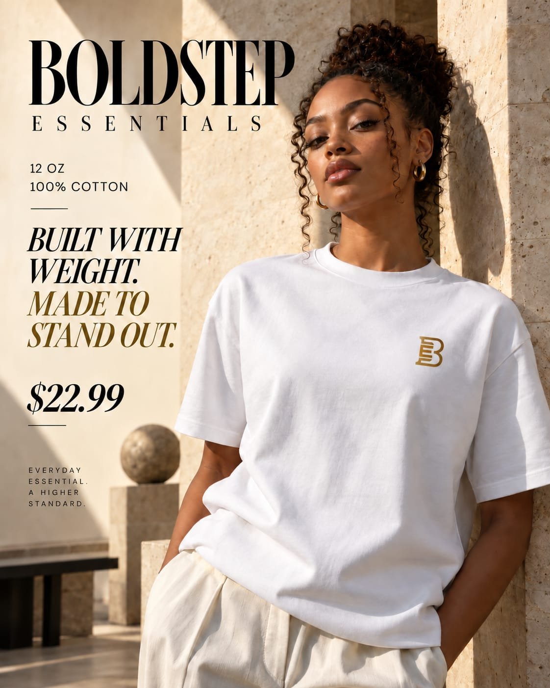 BOLDSTEP ESSENTIALS 12 OZ HEAVYWEIGHT PREMIUM TEE - Image 7